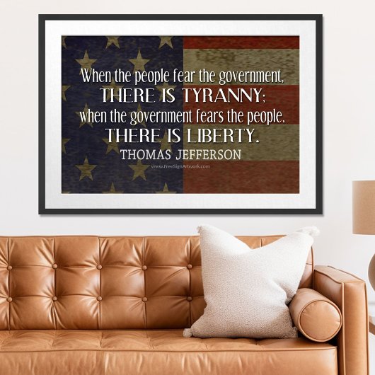 Poster Jefferson Citation sur la liberté et la tyrannie