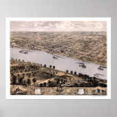 Poster Jefferson City, MO Carte panoramique - 1869 (Devant)