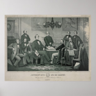Poster Jefferson Davis et cabinet à Richmond Capitol