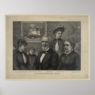 Poster Jefferson Davis et Lithographie familiale Imprimer