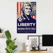 Poster Jefferson Liberty commence avec vous imprimer (Bureau à domicile)