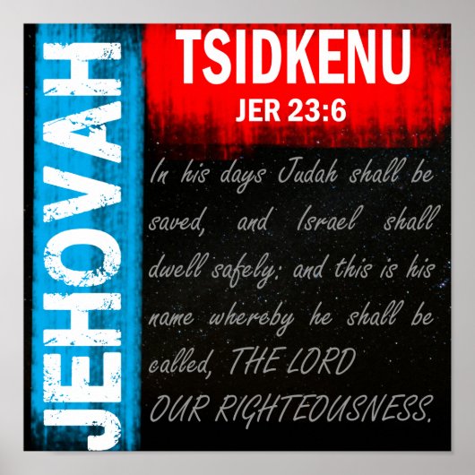 Poster Jehovah Tsidkenu - The Lord Our Righteousness (Devant)