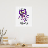 Poster Jelly-fish Drôle Jelly Jar Pun (Cuisine)