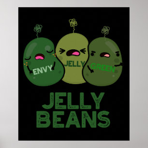 Poster Jelly Haricots Drôle Jalous Bonbons Pun Dark BG