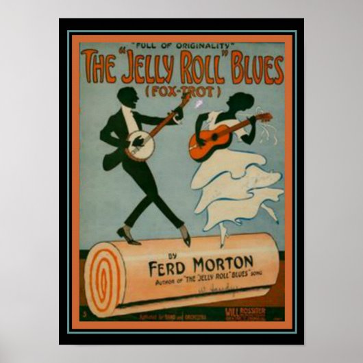 Poster "Jelly Roll Blues" Fox Trot Sheet Music Couverture (Devant)