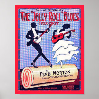 Poster Jelly Roll Blues Vintage feuille de musique Copier