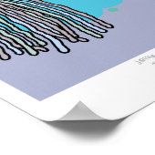 Poster Jellyfish and glaces A4 print lilas arrière - plan (Coin)