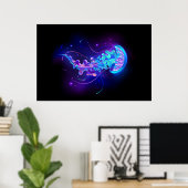 Poster Jellyfish éclatante couleur (Bureau à domicile)