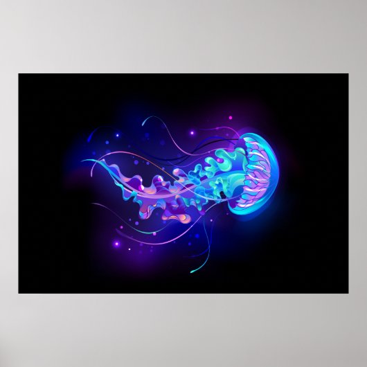 Poster Jellyfish éclatante couleur (Devant)