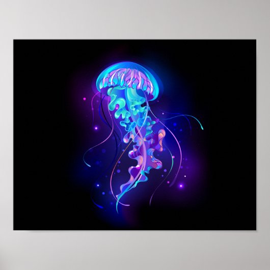 Poster Jellyfish éclatante couleur (Devant)