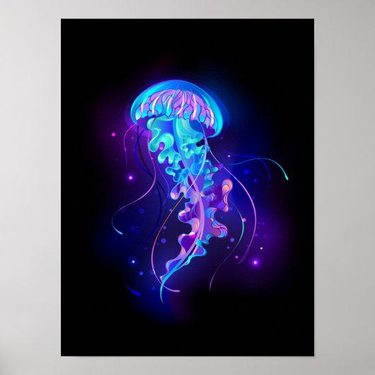 Poster Jellyfish éclatante couleur (Devant)