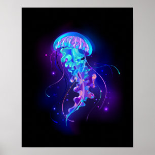 Poster Jellyfish éclatante couleur