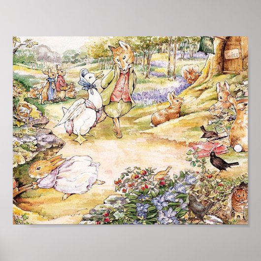 Poster Jemima Puddle Duck se promener avec M. Fox (Devant)