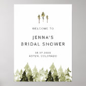 Poster JENNA Arbre de pin rustique Bridal Shower de bienv (Devant)