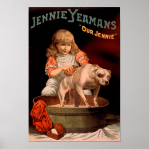 Poster Jennie Yeamans "Our Jennie" Girl Washdog