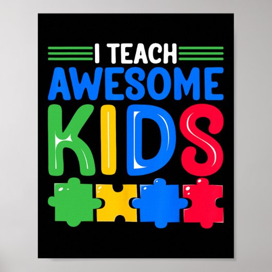 Poster J'Enseigne Enfants Awesome - Autisme Éducation Spé (Devant)