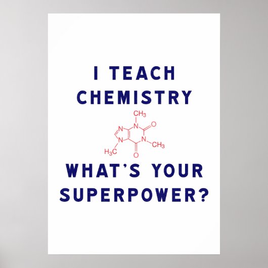 Poster J'enseigne la chimie Quel est votre superpuissance (Devant)