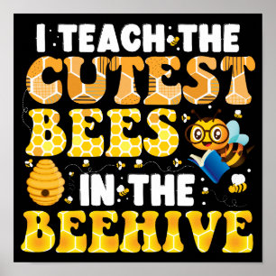 Poster J'Enseigne Les Abeilles Les Plus Cuttes Dans L'Ens