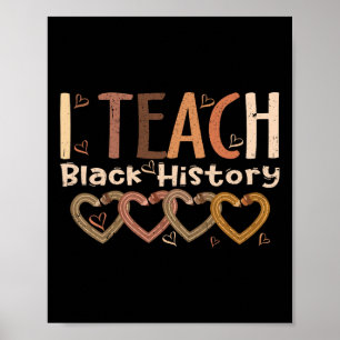 Poster J'enseigne l'histoire noire Crayon cœur Afro Afric