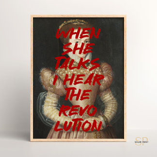 Poster J'entends la citation de peinture de la Renaissanc