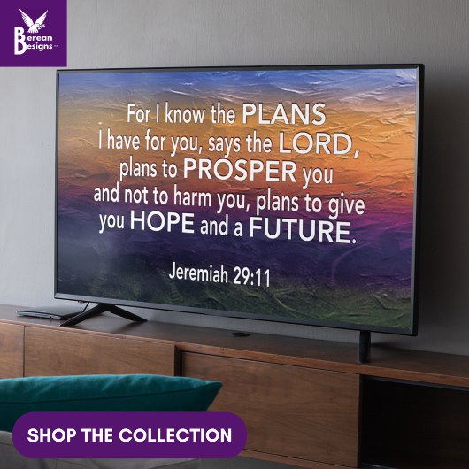Poster JER 29:11 Christian Frame Art TV