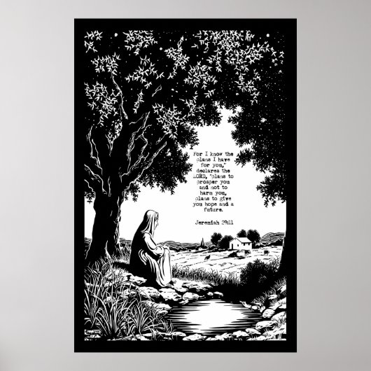 Poster Jeremiah 29 11 Art Print Peaceful Scripture (Devant)