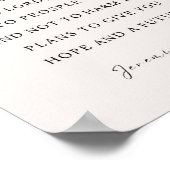 Poster Jeremiah 29:11 NIV Car je connais les plans (Coin)