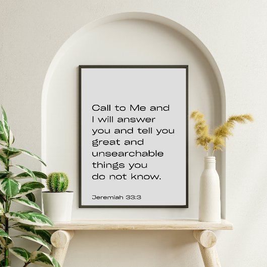 Poster Jeremiah 33:3 – Call to Me and I Will Answer You –