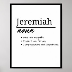 Poster Jeremiah, Garçon Personnalisé Nom Définition
