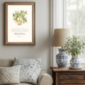 Poster Jérémie 29:11 Arbre au citron aquarelle moderne