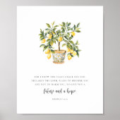 Poster Jérémie 29:11 Arbre au citron aquarelle moderne (Devant)