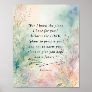 Poster Jérémie 29:11 Image de verset biblique