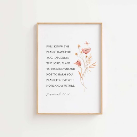 Poster Jérémie 29:11 Je connais les plans que j'ai pour v