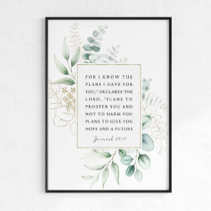 Poster Jérémie 29:11 Je connais les plans que j'ai pour v