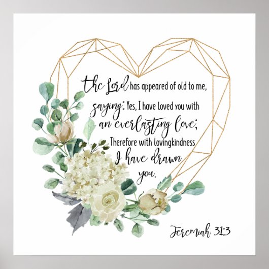 Poster Jérémie 31:3 Je t'ai aimée, Amour éternel (Devant)