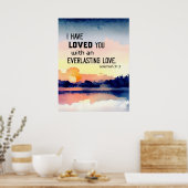 Poster Jérémie 31:3 Je vous ai aimés Bible Christian (Cuisine)