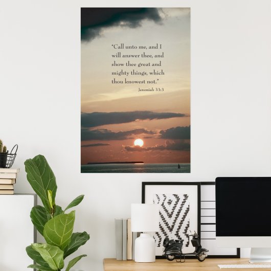 Poster Jérémie 33:3 (Bureau à domicile)