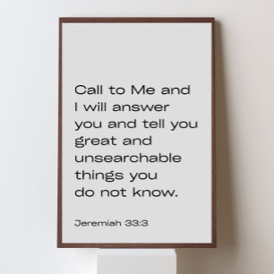 Poster Jérémie 33:3 – Appelez-Moi et Je Vous Répondrai –