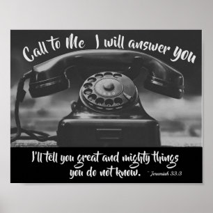 Poster Jérémie 33:3 Appelle-Moi Je te répondrai, Bible