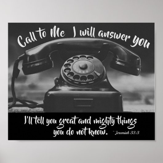 Poster Jérémie 33:3 Appelle-Moi Je te répondrai, Bible (Devant)