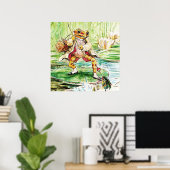 Poster "Jeremy Fisher attrape un poisson" par Beatrix Pot (Bureau à domicile)