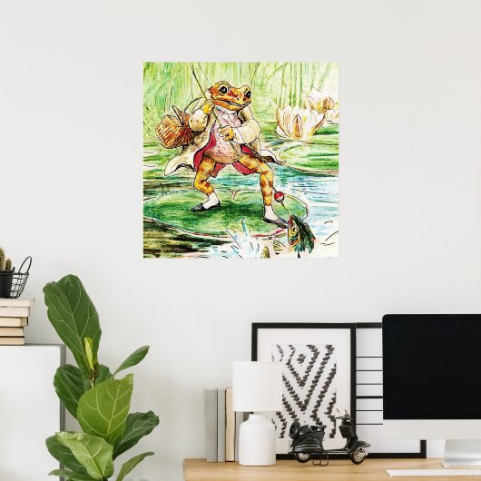 Poster "Jeremy Fisher attrape un poisson" par Beatrix Pot (Bureau à domicile)