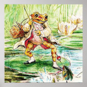 Poster "Jeremy Fisher attrape un poisson" par Beatrix Pot (Devant)
