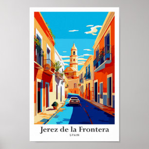Poster Jerez de la Frontera Espagne Illustration de voyag