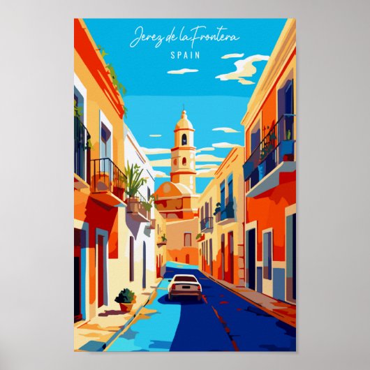 Poster Jerez de la Frontera Espagne voyage vintage (Devant)