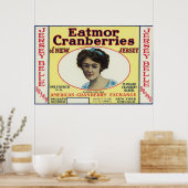 Poster Jersey Belle Eatmor Cranberries Marque Étiquette (Cuisine)
