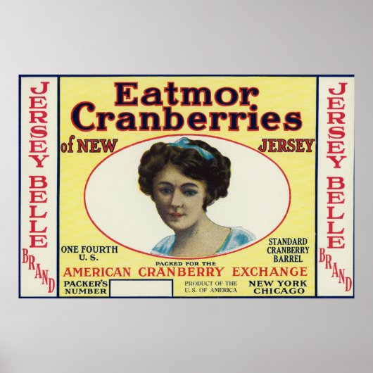 Poster Jersey Belle Eatmor Cranberries Marque Étiquette (Devant)