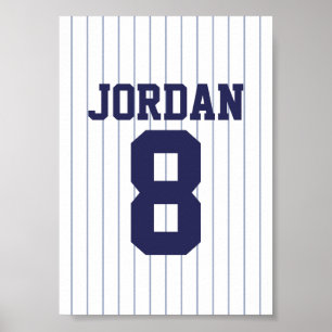 Poster Jersey de baseball avec nom et numéro personnalisé