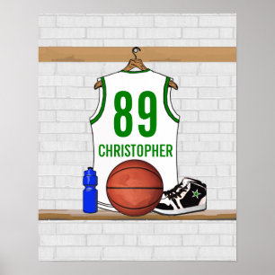 Poster Jersey de basket-ball personnalisé (blanc)