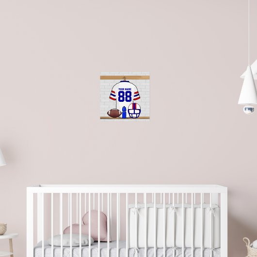 Poster Jersey de football blanc rouge (Pépinière 2)